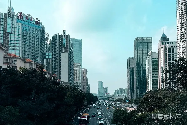 高清摄影 城市天际线与繁华街道