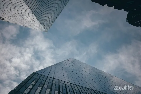 高清摄影 仰视摩天大楼的天空