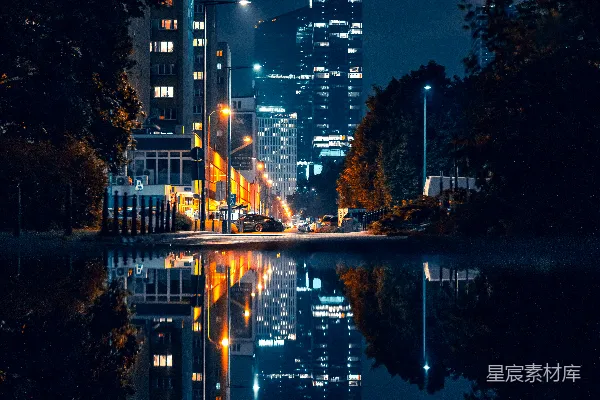 高清摄影 城市夜景倒影之美