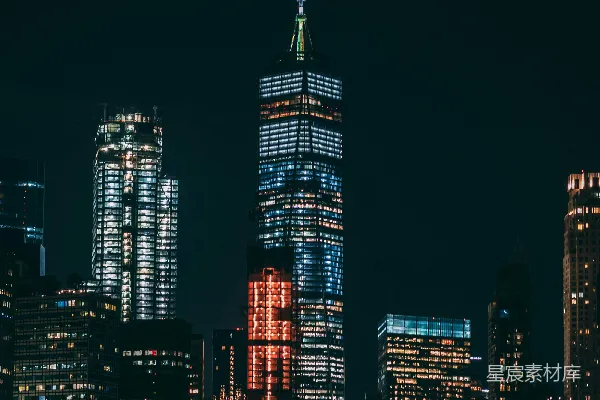 高清摄影 夜幕下的城市天际线
