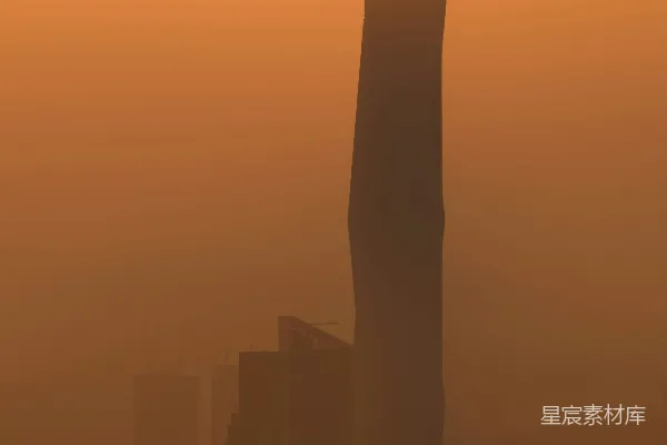 高清摄影 日落时分的摩天大楼剪影