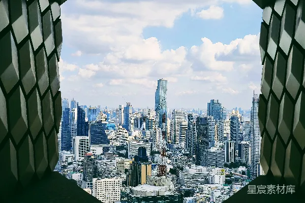 高清摄影 城市天际线从高处俯瞰