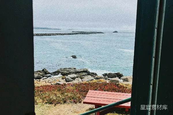 高清摄影 窗边的海景