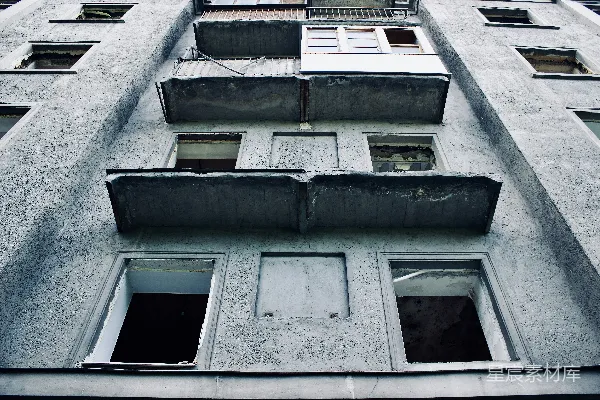 高清摄影 废弃建筑的窗户