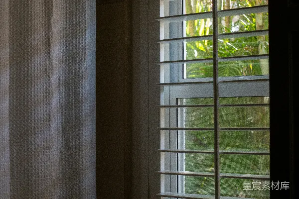 高清摄影 浴室窗外的自然景色
