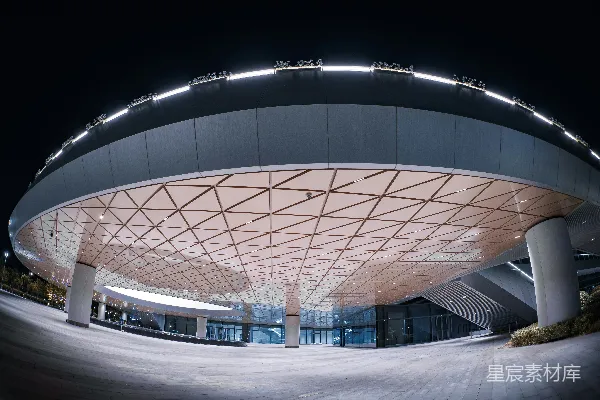 高清摄影 夜幕下的未来感体育场