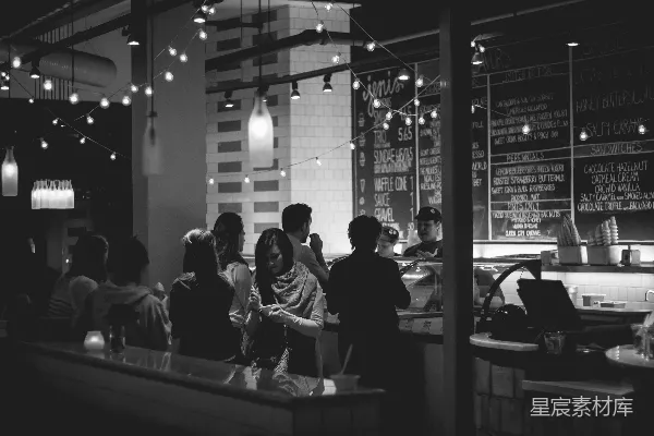 高清摄影 黑白复古冰淇淋店