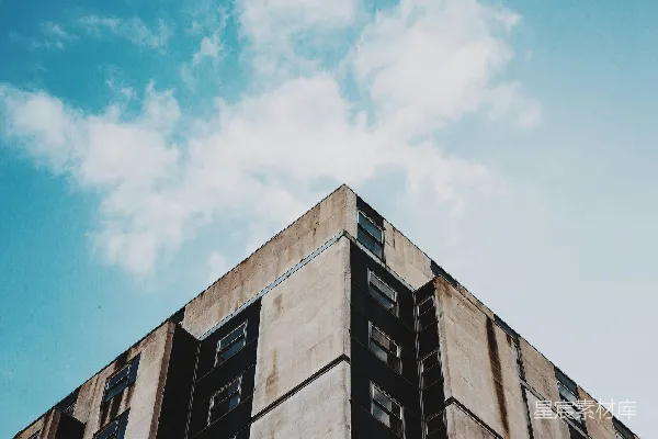 高清摄影 天空下的建筑一角