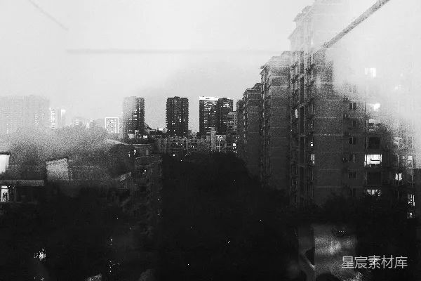 高清摄影 城市夜景透过窗户