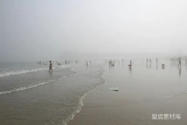 高清摄影 雾中的海滩