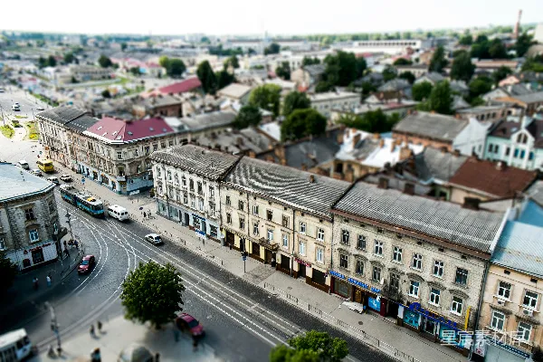 高清摄影 微型城市：航拍视角下的迷你街景