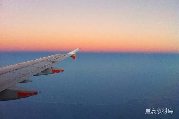 高清摄影 飞机上的日落