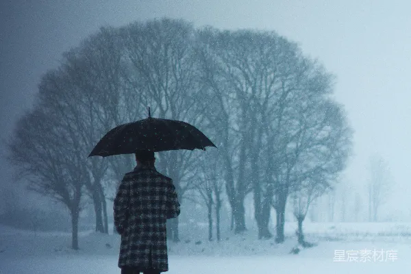 高清摄影 雪中独行者