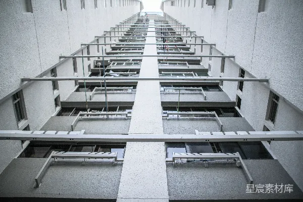 高清摄影 高楼视角下的金属结构