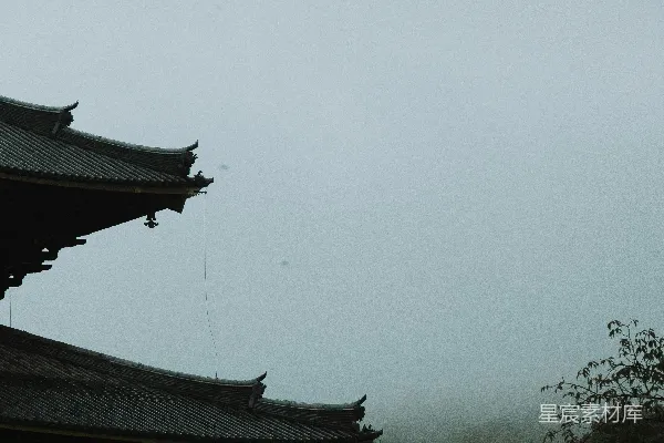 高清摄影 雨中的古建筑
