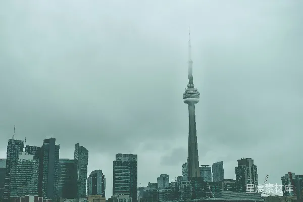 高清摄影 雾中的加拿大国家电视塔