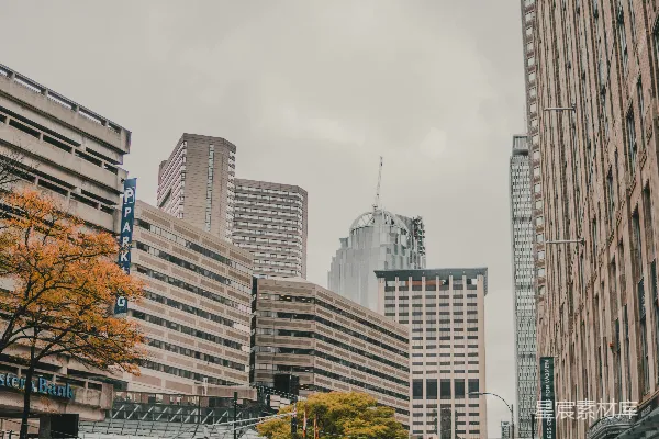 高清摄影 城市秋景中的高楼大厦