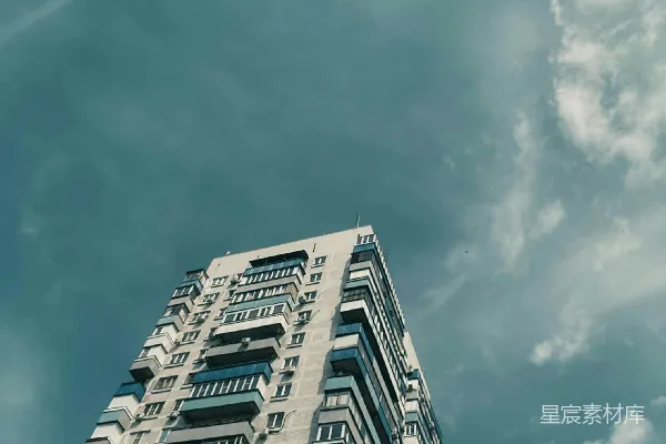 高清摄影 仰望高楼与蓝天