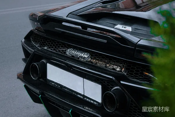 高清摄影 兰博基尼Aventador SVJ尾部特写