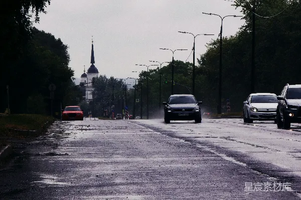 高清摄影 雨后静谧的城市街景