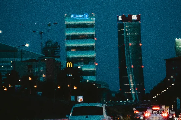 高清摄影 都市夜景中的城市天际线