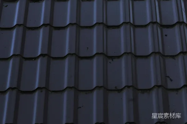 高清摄影 蓝色波纹屋顶纹理