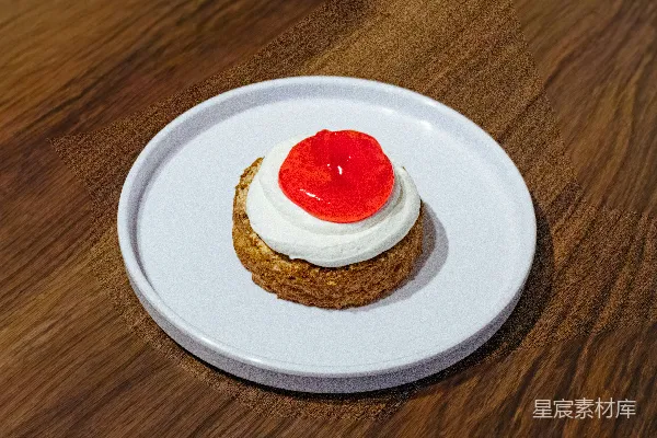 高清摄影 奶油蛋糕配樱桃