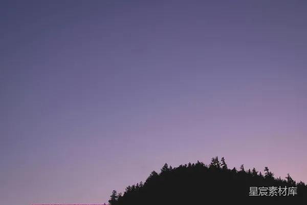 高清摄影 日落时分的山峦剪影