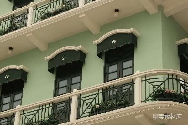 高清摄影 复古风格建筑的优雅阳台