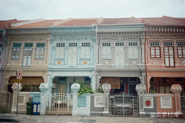 高清摄影 新加坡传统建筑群