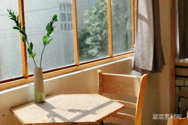 高清摄影 阳光洒落的窗边角落