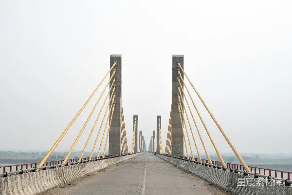 高清摄影 现代化悬索桥远景