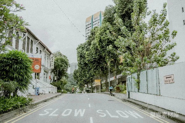 高清摄影 新加坡街头宁静的慢行街景
