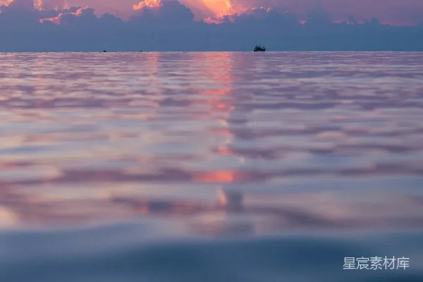 高清摄影 日落海景与云层剪影