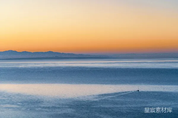 高清摄影 日落海面的宁静