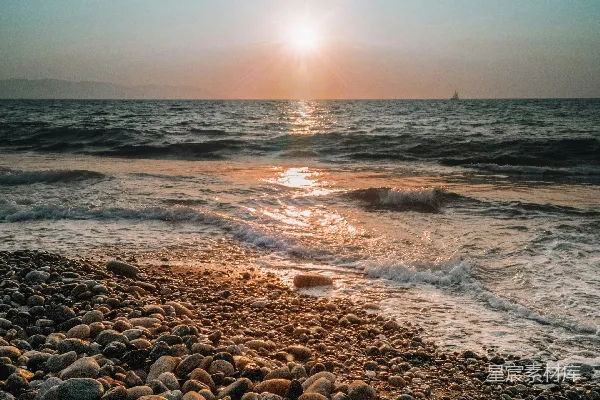 高清摄影 日落时分的海边