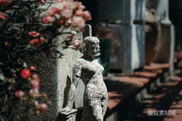 高清摄影 花园中的石雕像