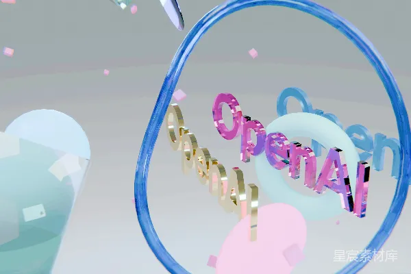 高清摄影 色彩斑斓的OpenAI标志