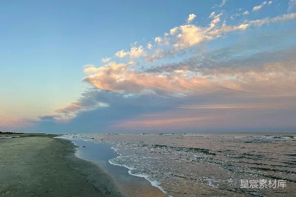 高清摄影 日落时分的海滩