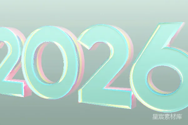 高清摄影 2026年数字艺术字体