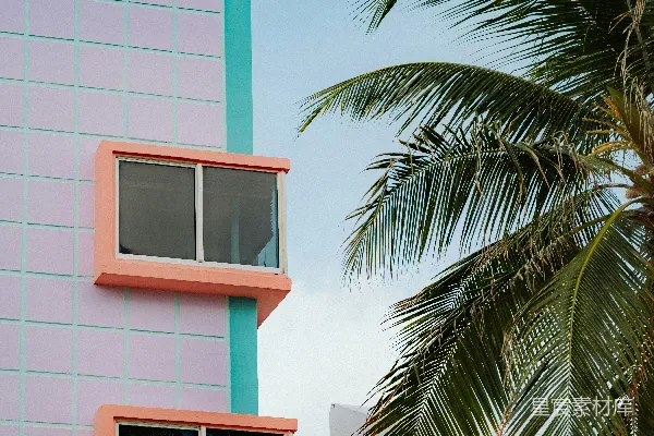高清摄影 热带风情的彩色建筑