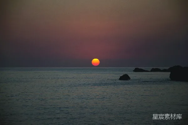 高清摄影 海平面上的夕阳