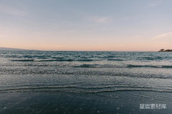 高清摄影 夕阳下的宁静海滩