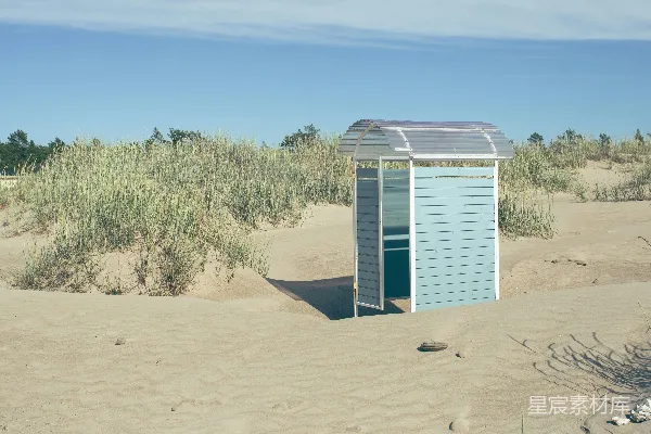 高清摄影 沙滩上的小屋