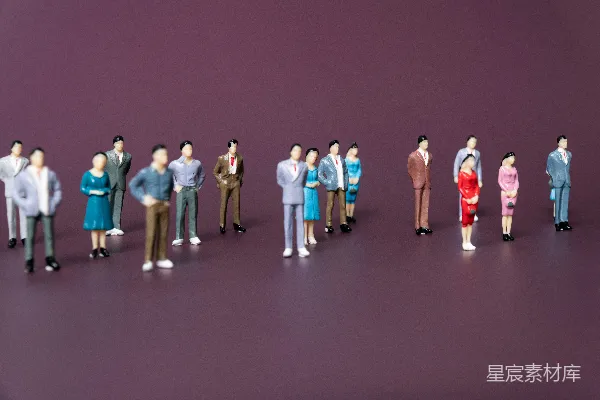 高清摄影 微型人偶站队