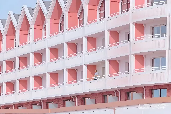 高清摄影 粉红色建筑的现代美学