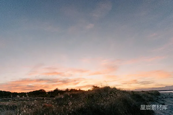 高清摄影 夕阳下的海滩