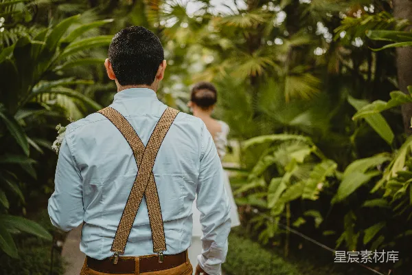 高清摄影 热带花园中的婚礼