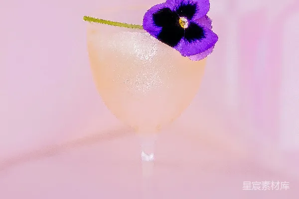 高清摄影 紫色花卉装饰的鸡尾酒