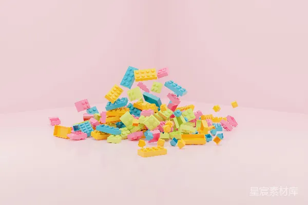 高清摄影 多彩积木的梦幻堆砌